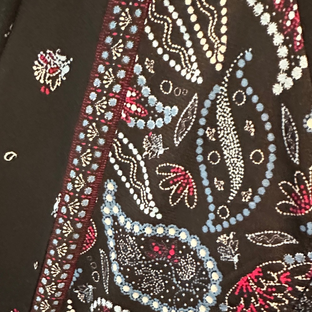 Style & Co. Black and Blue Long Sleeve Paisley Print Dress Size M - Picture 3 of 9